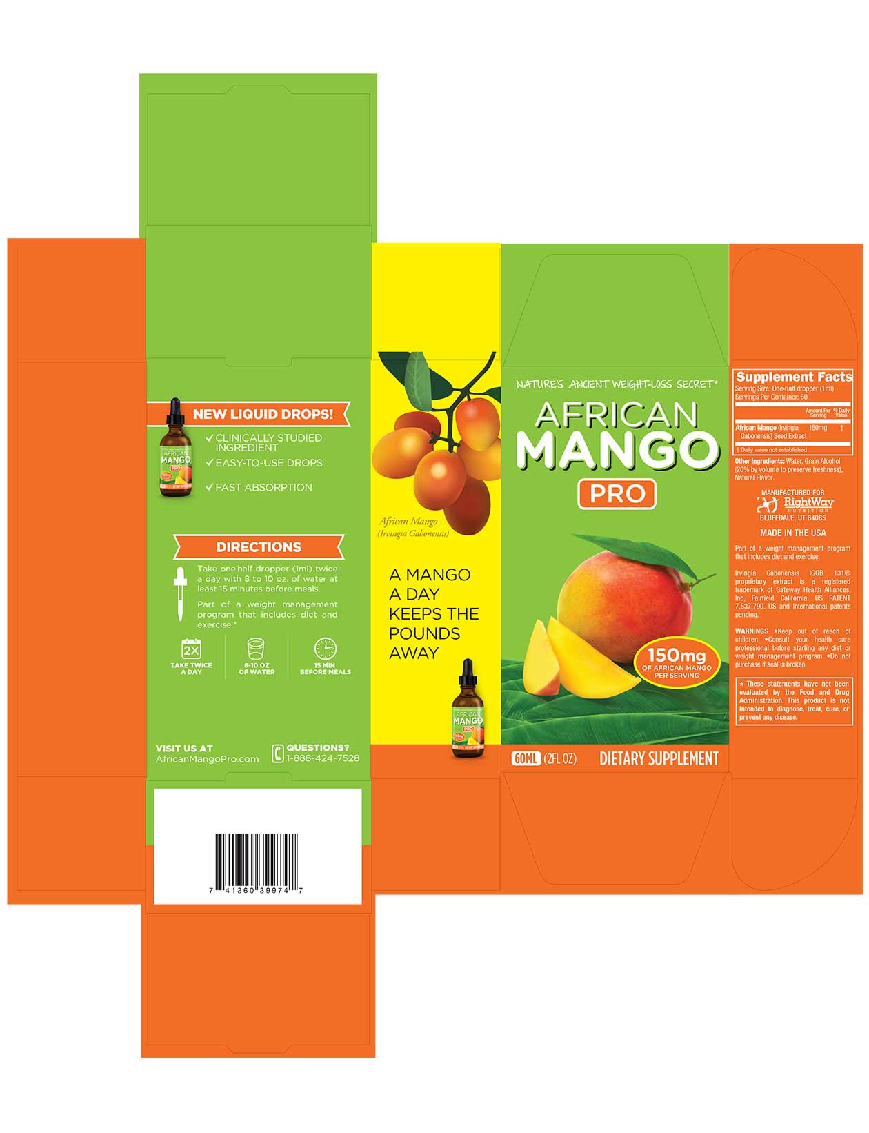 African Mango Pro Box Dieline